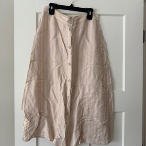 H&M Beige Button-Front A-Line Skirt